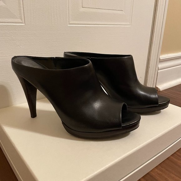 Cole Haan NikeAir Black Leather Slide Sandals 8 1/2 - Picture 3 of 13